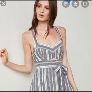 BCBG Maxazria Striped Cutout Midi Dress